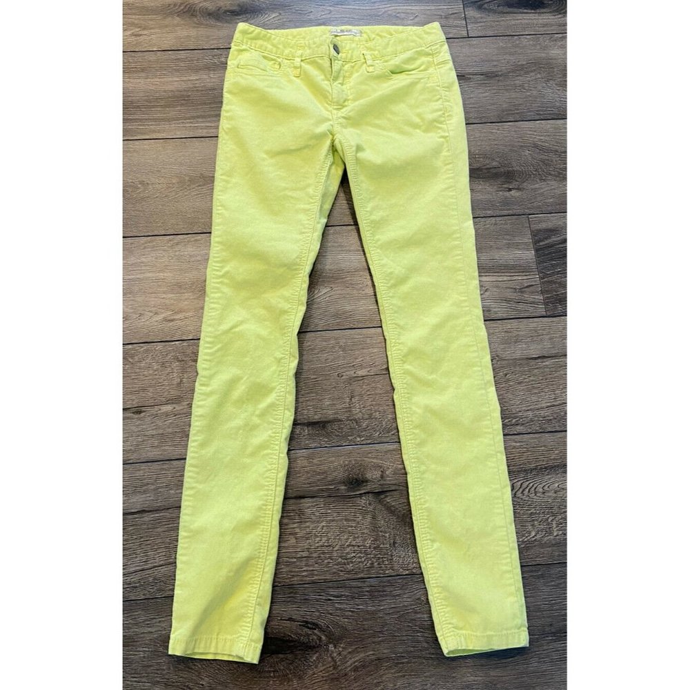 Women's Free People Corduroy Pants Green Yellow Size 27